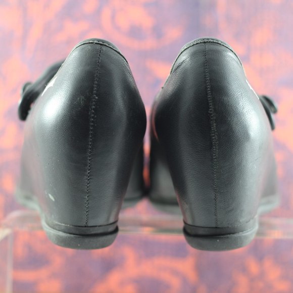CAMPER Black Leather Mary Jane Wedges - Picture 10 of 16